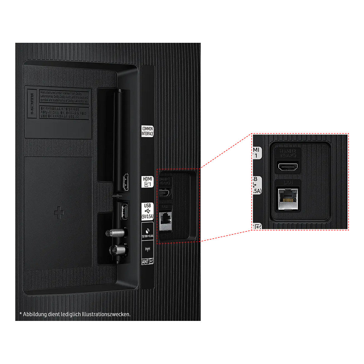 80,0cm/32" (1920x1080) Samsung GU32F6009FUXZG 16:9 LED 50Hz HDMI USB WLAN Triple Tuner HDR10 Speaker Black