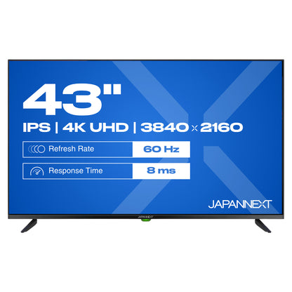 109,2cm/43" (3840x2160) JAPANNEXT JN-IPS430UHD60F 16:9 IPS 60Hz HDMI USB WLAN Speaker Black