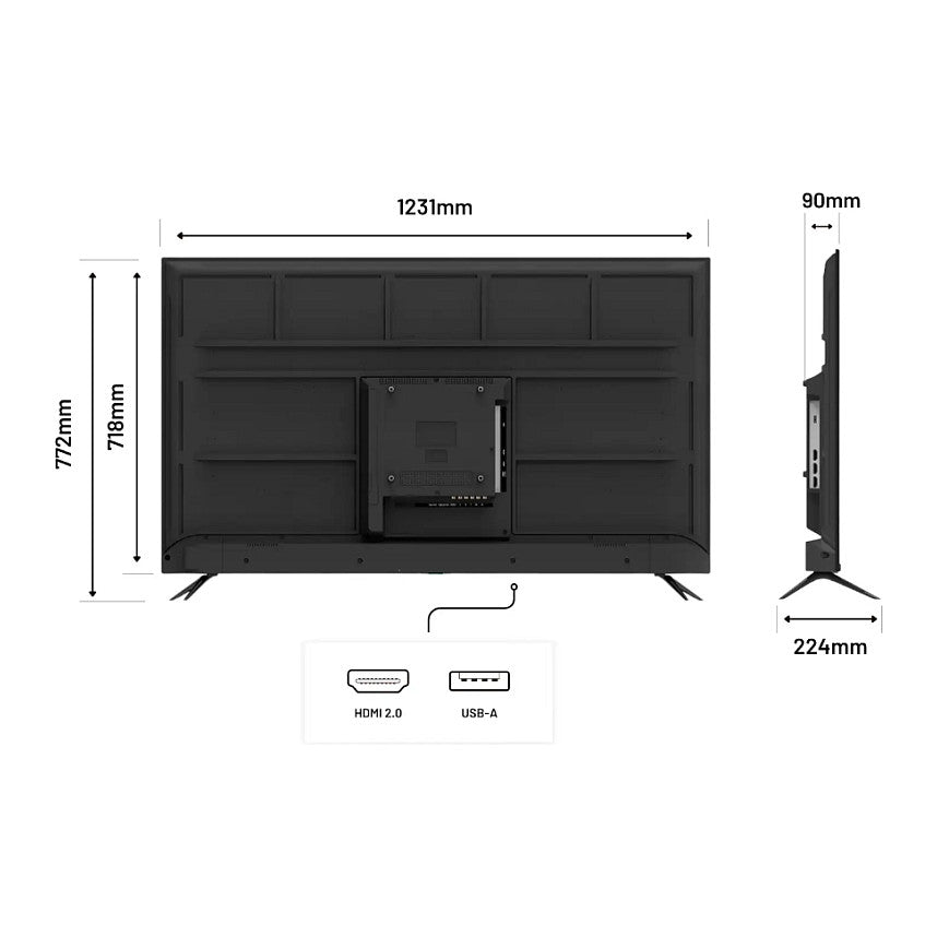 139,0cm/55" (3840x2160) JAPANNEXT JN-IPS550UHD60F 16:9 IPS 60Hz HDMI USB WLAN Speaker Black