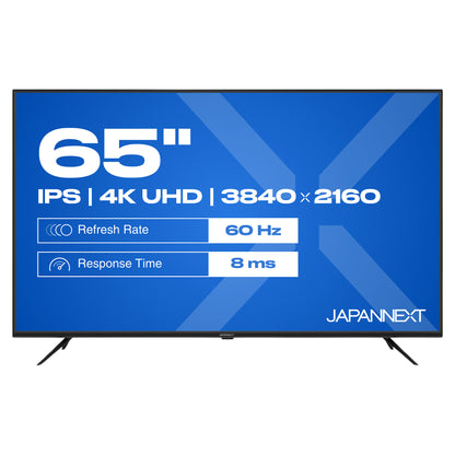 164,0cm/65" (3840x2160) JAPANNEXT JN-IPS650UHD60F 16:9 IPS 60Hz HDMI USB WLAN Speaker Black