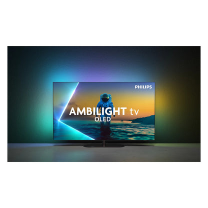 139cm/55" (3840x2160) Philips 55OLED810/12 16:9 OLED 144Hz 4x HDMI 2.1 3x USB LAN WLAN Ambilight Google TV HDR10+ Dolby Vision Black