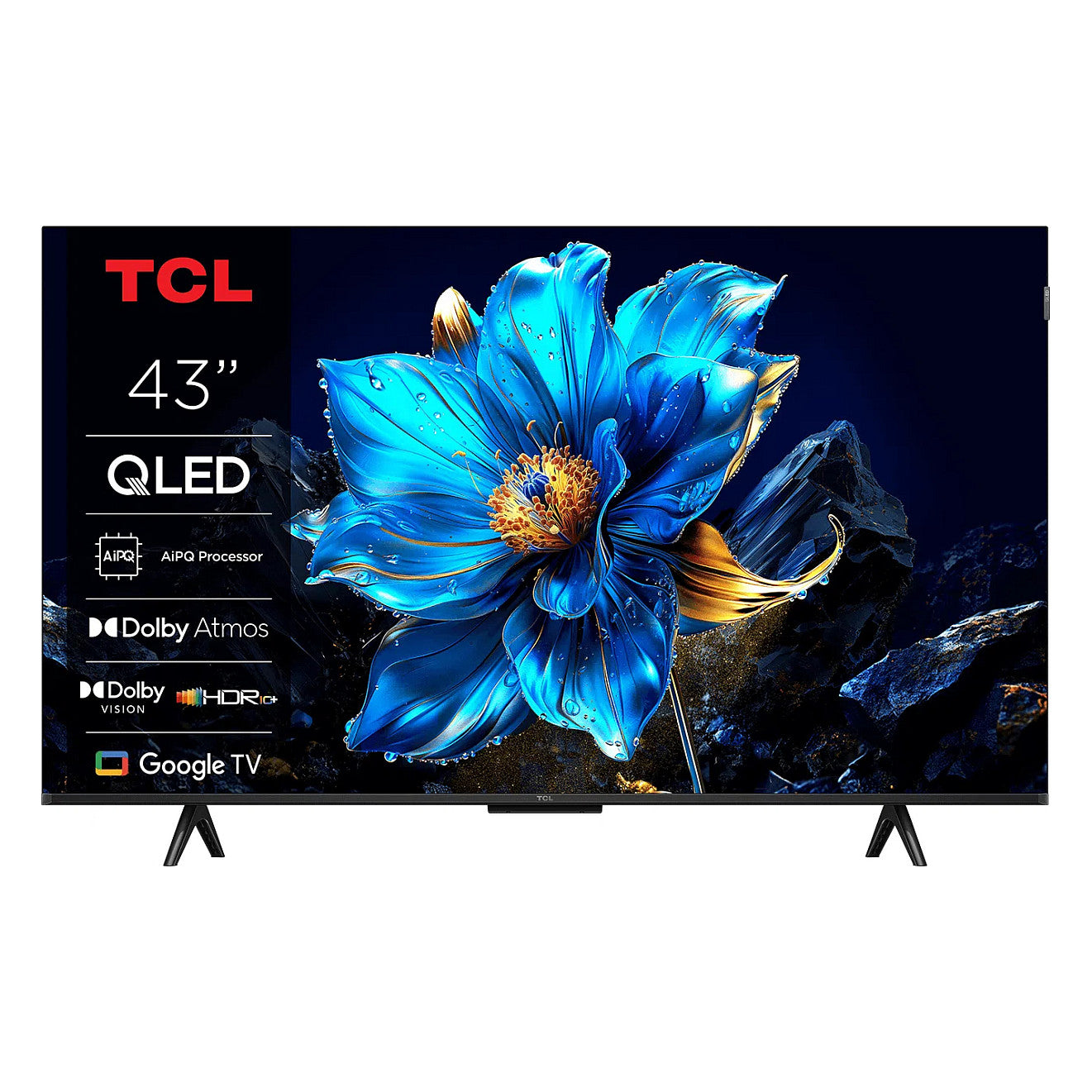 108cm/43" (3840x2160) TCL 43T69C 16:9 LED 60Hz 3x HDMI 1x USB LAN WLAN Google TV Dolby Audio HDR10 Black