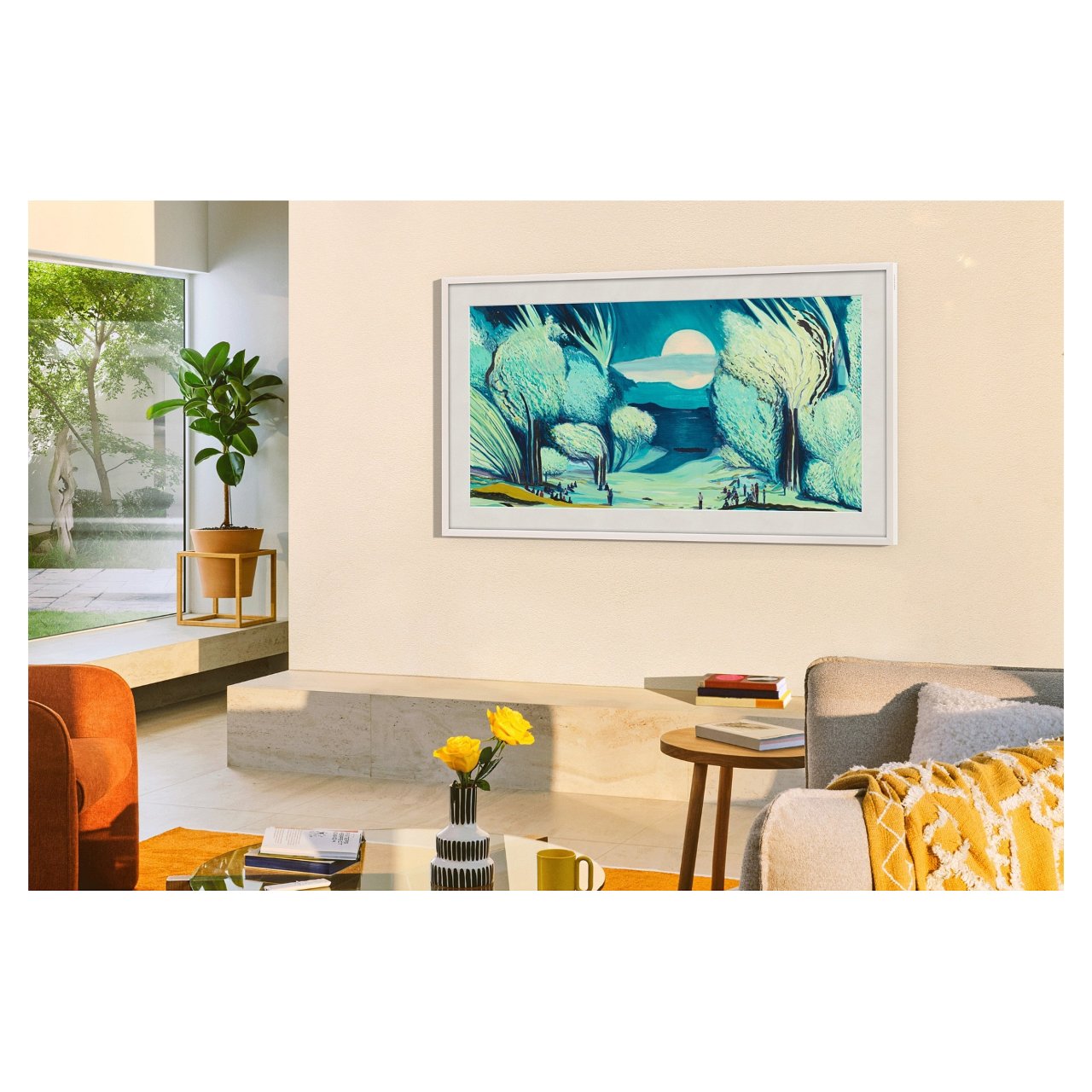 163cm/65" (3840x2160) Samsung The Frame GQ65LS03FAUXZG 16:9 QLED 100Hz HDMI USB LAN WLAN Bluetooth One Connect Box Black