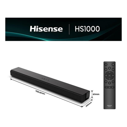 Hisense HS1000 Soundbar (schwarz, Bluetooth, HDMI, USB, AUX, Optisch)