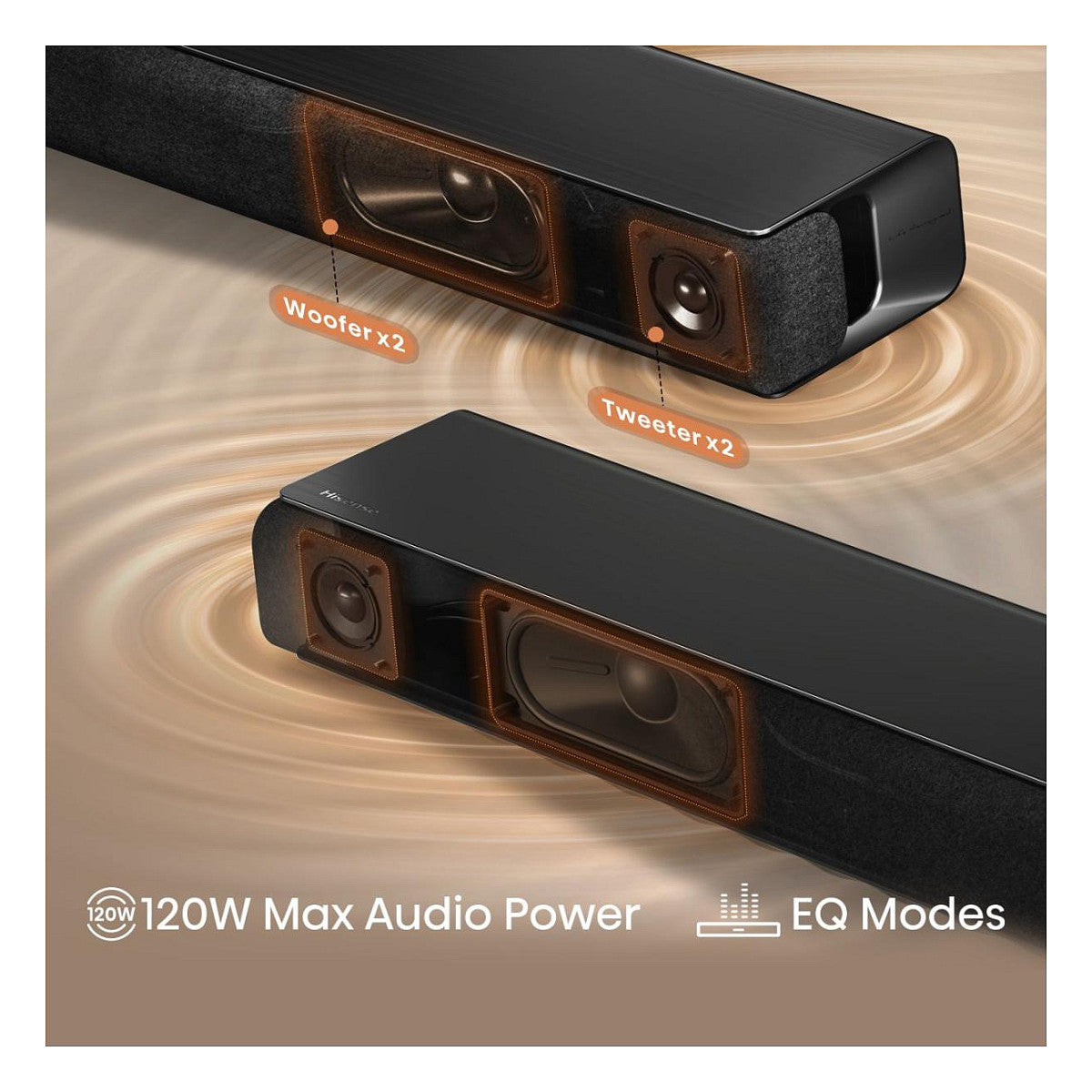 Hisense HS1000 Soundbar (schwarz, Bluetooth, HDMI, USB, AUX, Optisch)
