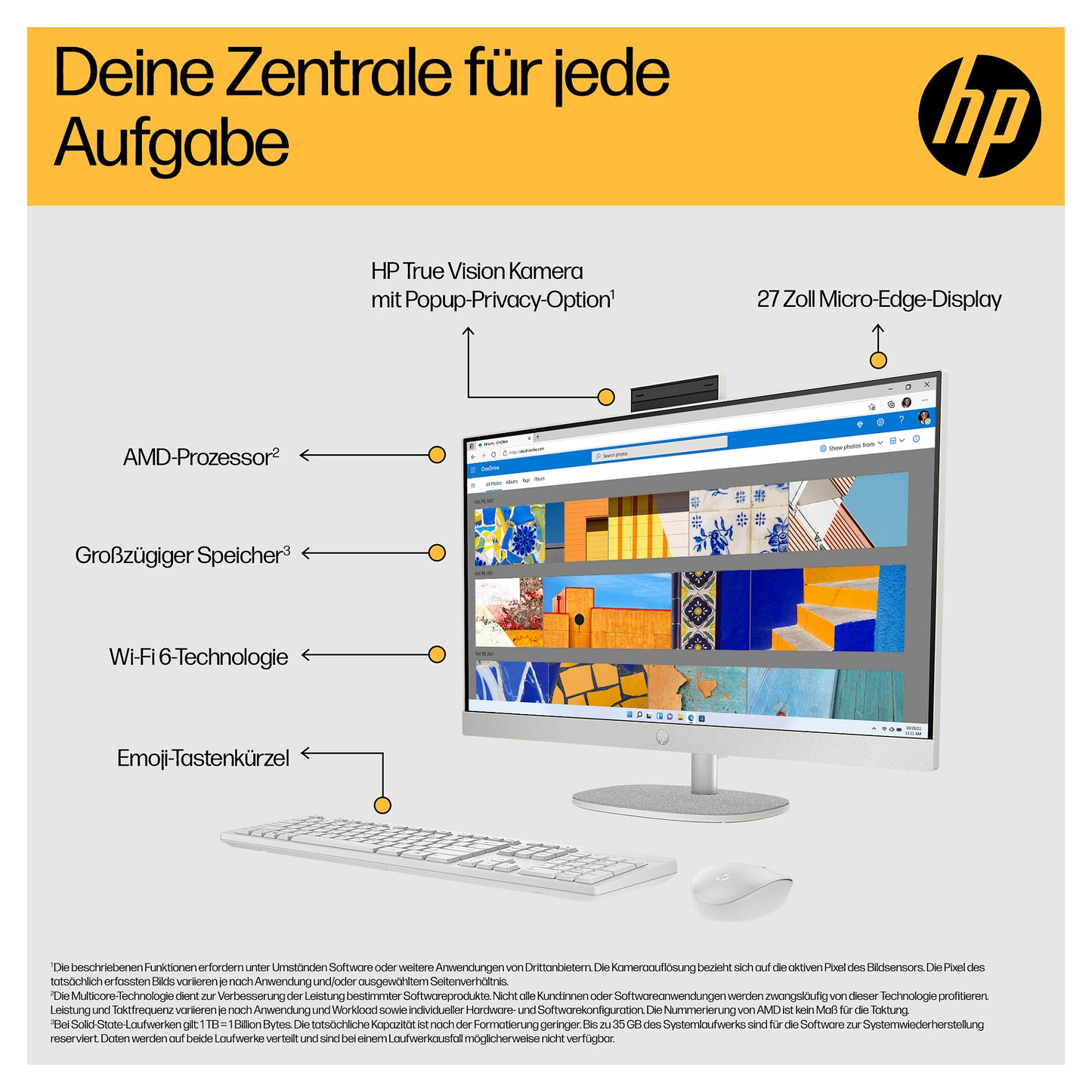 AIO HP 27-cr0471ng RYZ7-7730U/16GB/1TBSSD/W11 Home white
