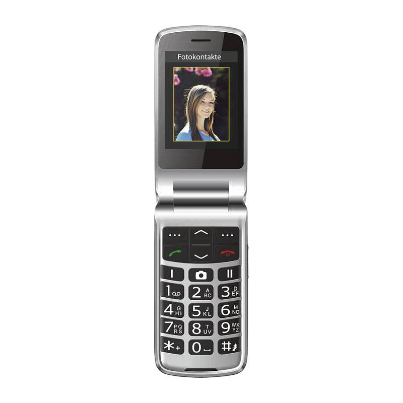 Beafon SL645 - 2G, Silver Line, Grotastenklapphandy, schwarz-silber