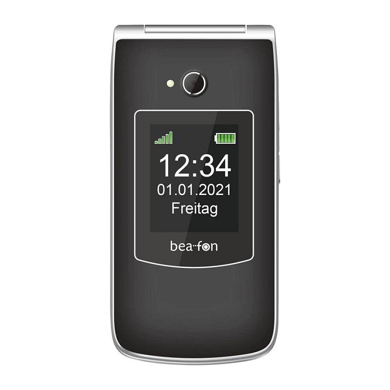 Beafon SL645 - 2G, Silver Line, Grotastenklapphandy, schwarz-silber