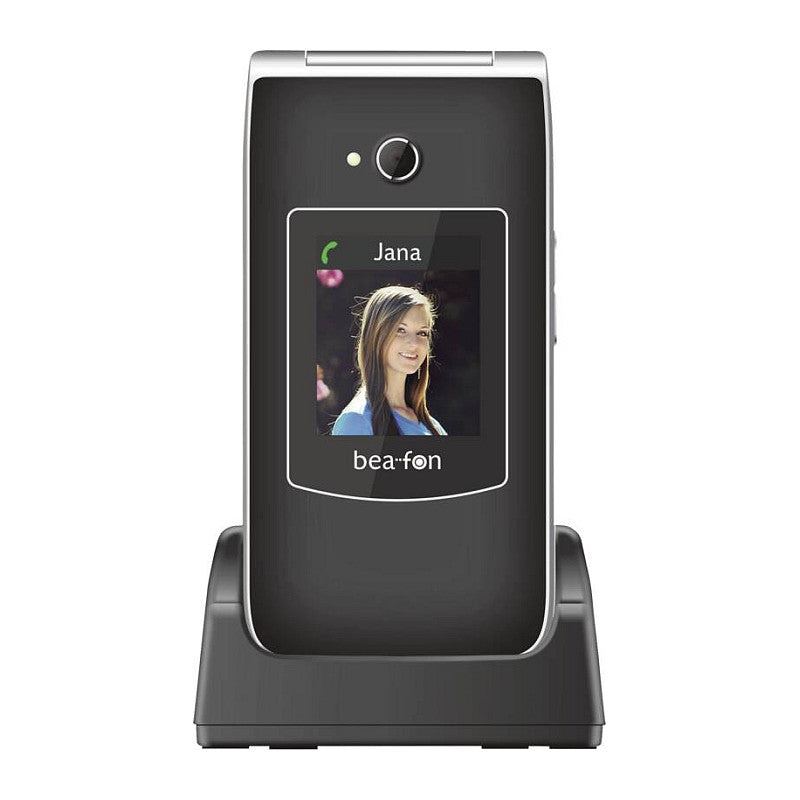 Beafon SL645 - 2G, Silver Line, Grotastenklapphandy, schwarz-silber