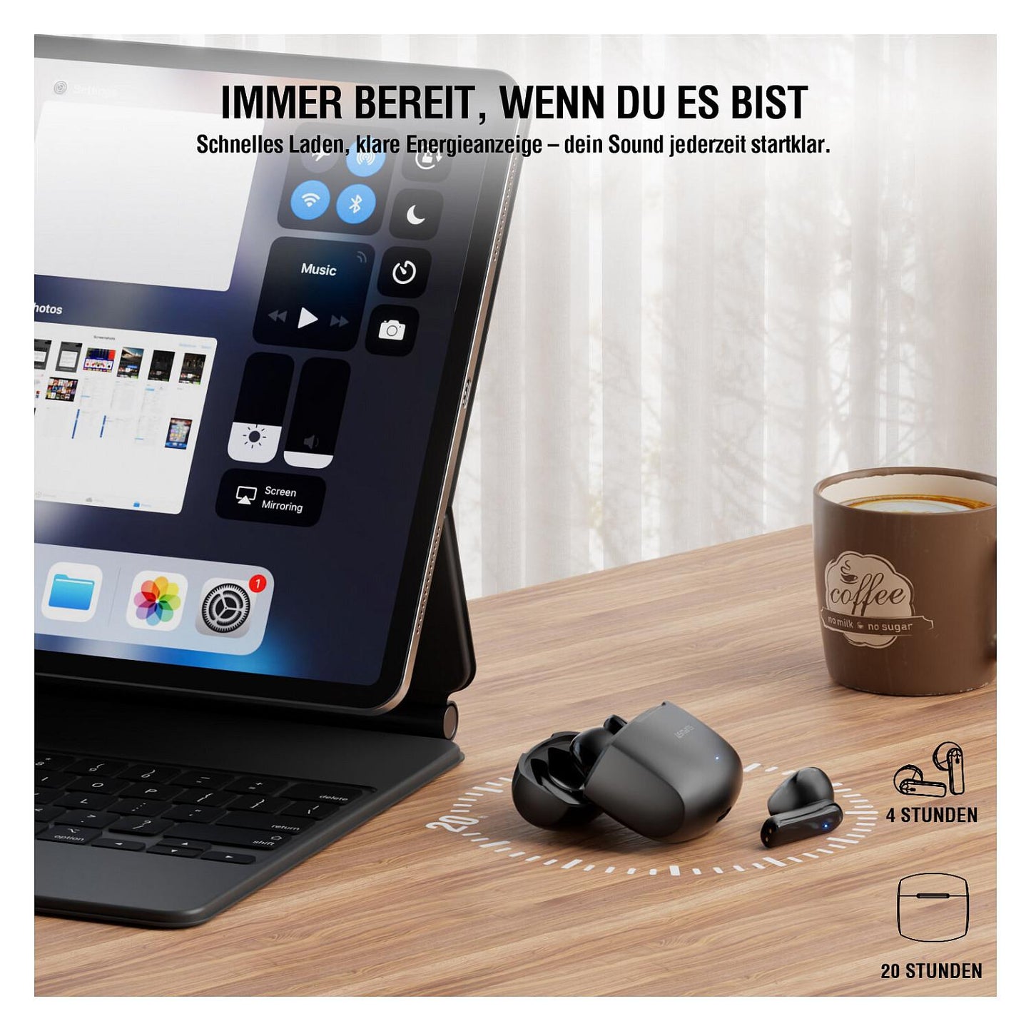 4smarts Wireless Headset SkyBuds Air, schwarz
