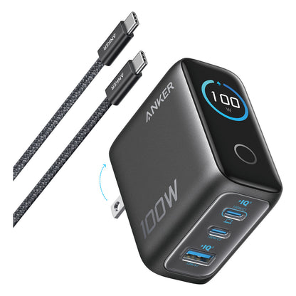 ANKER Charger 100W inkl. Display 2x USB-C 1x USB-A grey