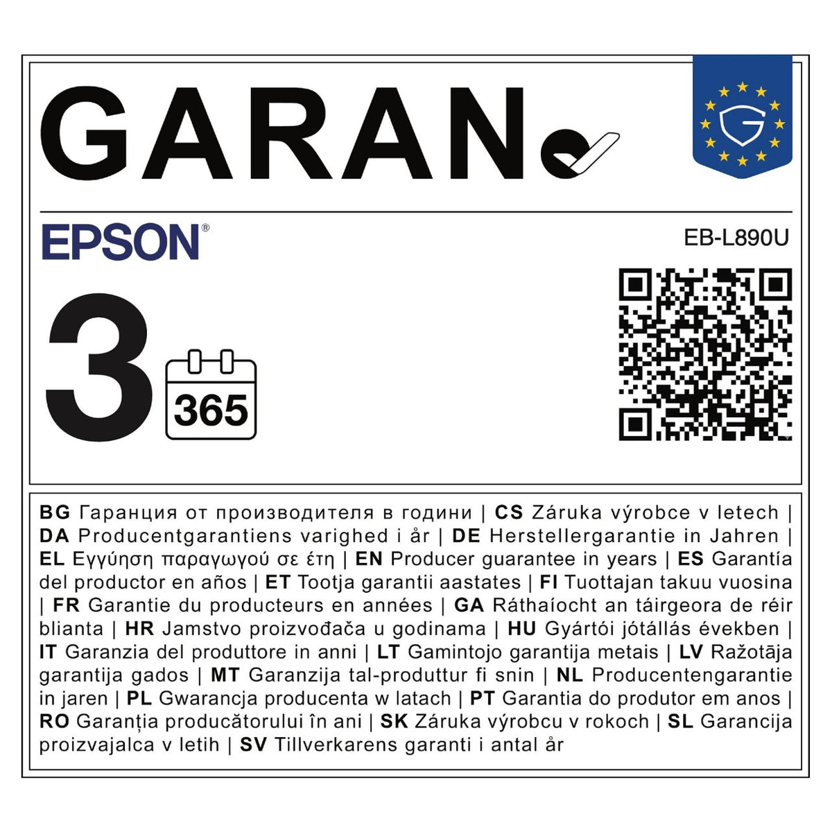 EPSON EB-L890U Projector 8000 lm WUXGA