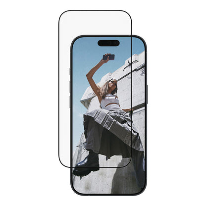 Panzerglass SAFE. by PanzerGlass Screen Protector w. Black Frame iPhone 17 | iPhone 16 Pro | Ultra-Wide Fit w. EasyAligner