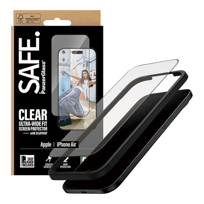 Panzerglass SAFE. by PanzerGlass Screen Protector w. Black Frame iPhone Air | Ultra-Wide Fit w. EasyAligner