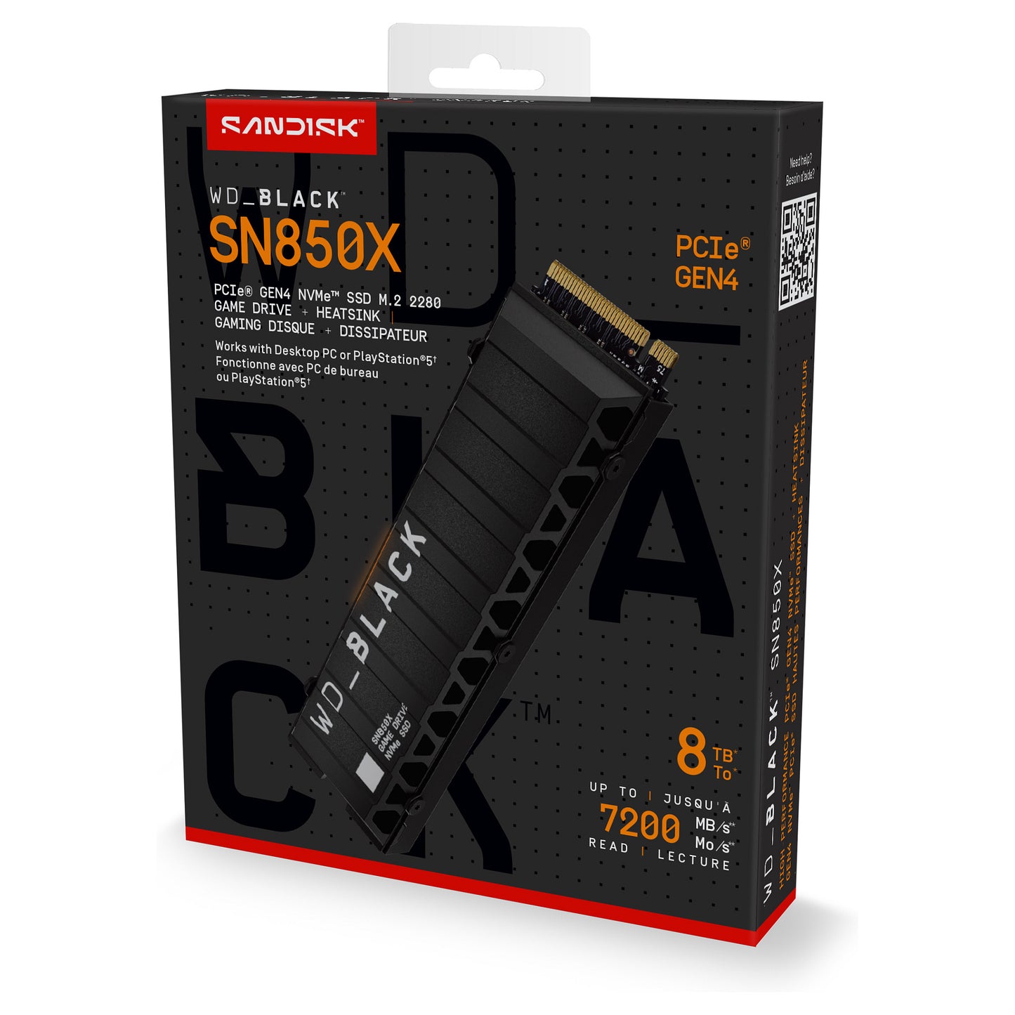 8TB WD Black SSD SN850X Heatsink POWERED BY SANDISK