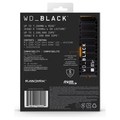 8TB WD Black SSD SN850X Heatsink POWERED BY SANDISK