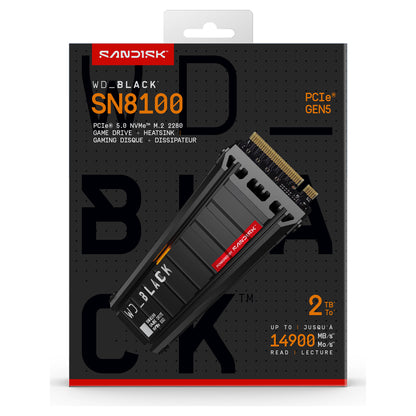M.2 2TB WD Black SN8100 NVMe 2280 W/Heatsink POWERED BY SANDISK