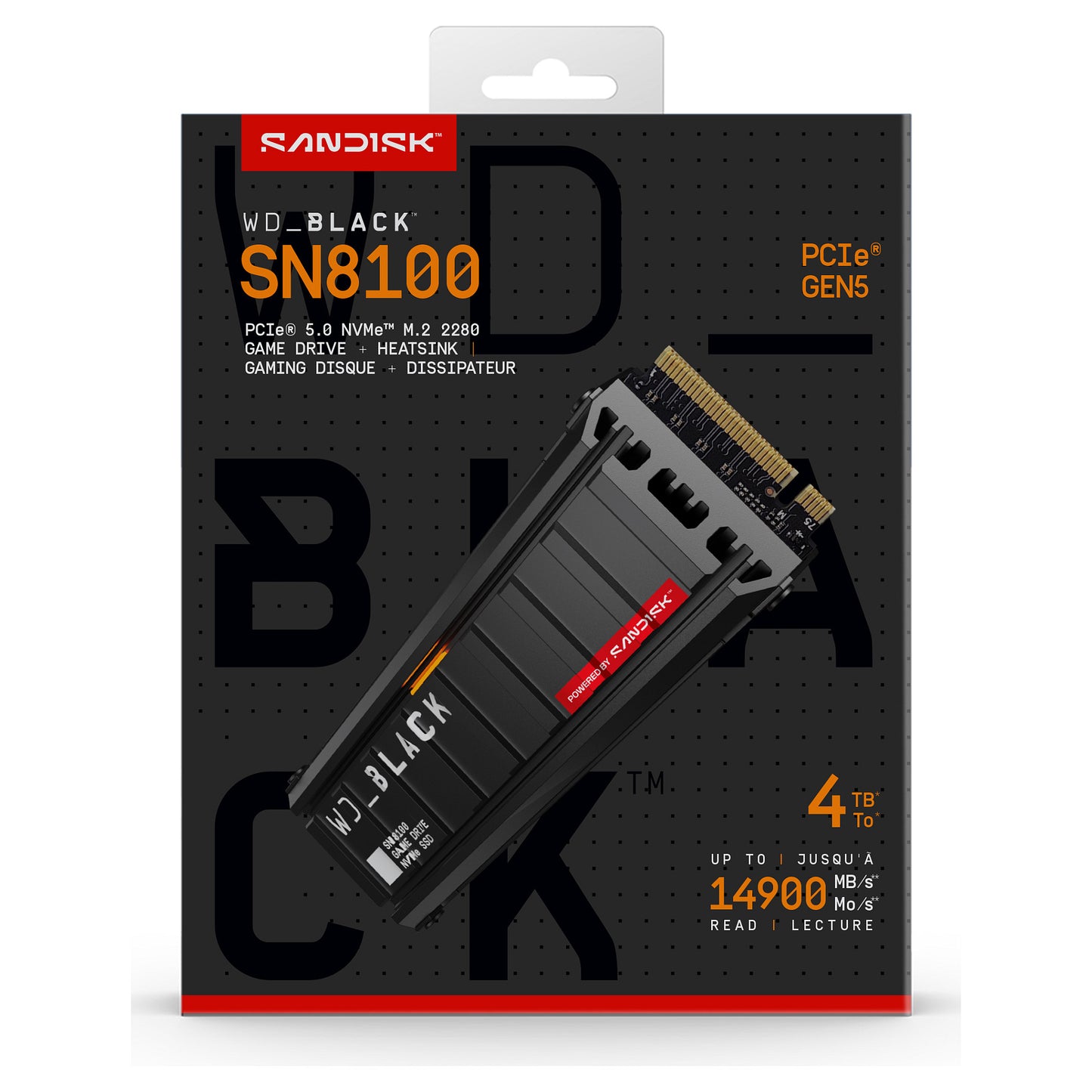 M.2 4TB WD Black SN8100 NVMe 2280 W/Heatsink POWERED BY SANDISK