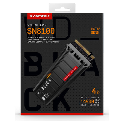 M.2 4TB WD Black SN8100 NVMe 2280 W/Heatsink POWERED BY SANDISK
