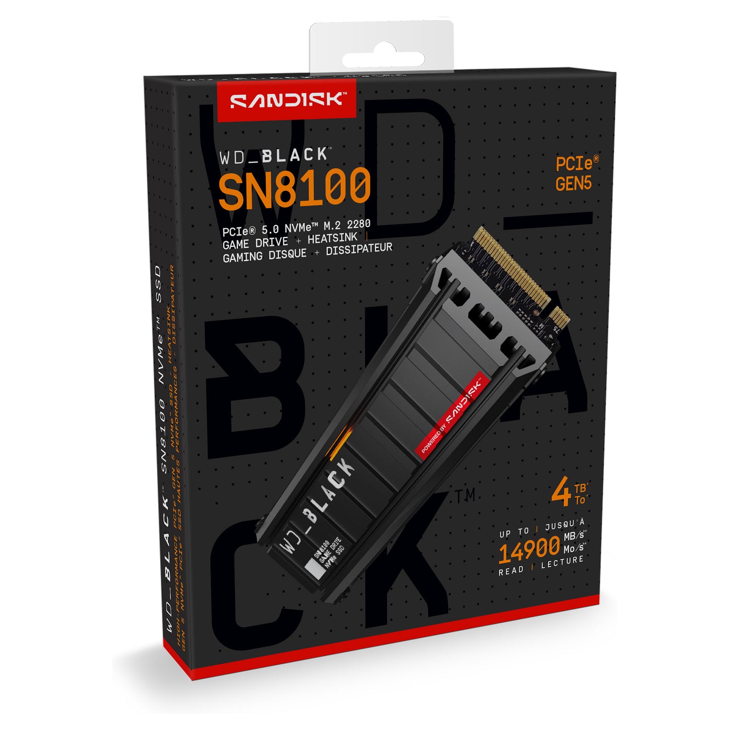 M.2 4TB WD Black SN8100 NVMe 2280 W/Heatsink POWERED BY SANDISK
