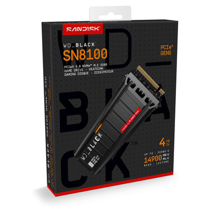 M.2 4TB WD Black SN8100 NVMe 2280 W/Heatsink POWERED BY SANDISK