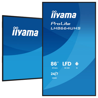 iiyama 217,4cm(85,6") LH8664UHS-B3AG 16:9 2xHDMI+USB-C (Speditionsversand)