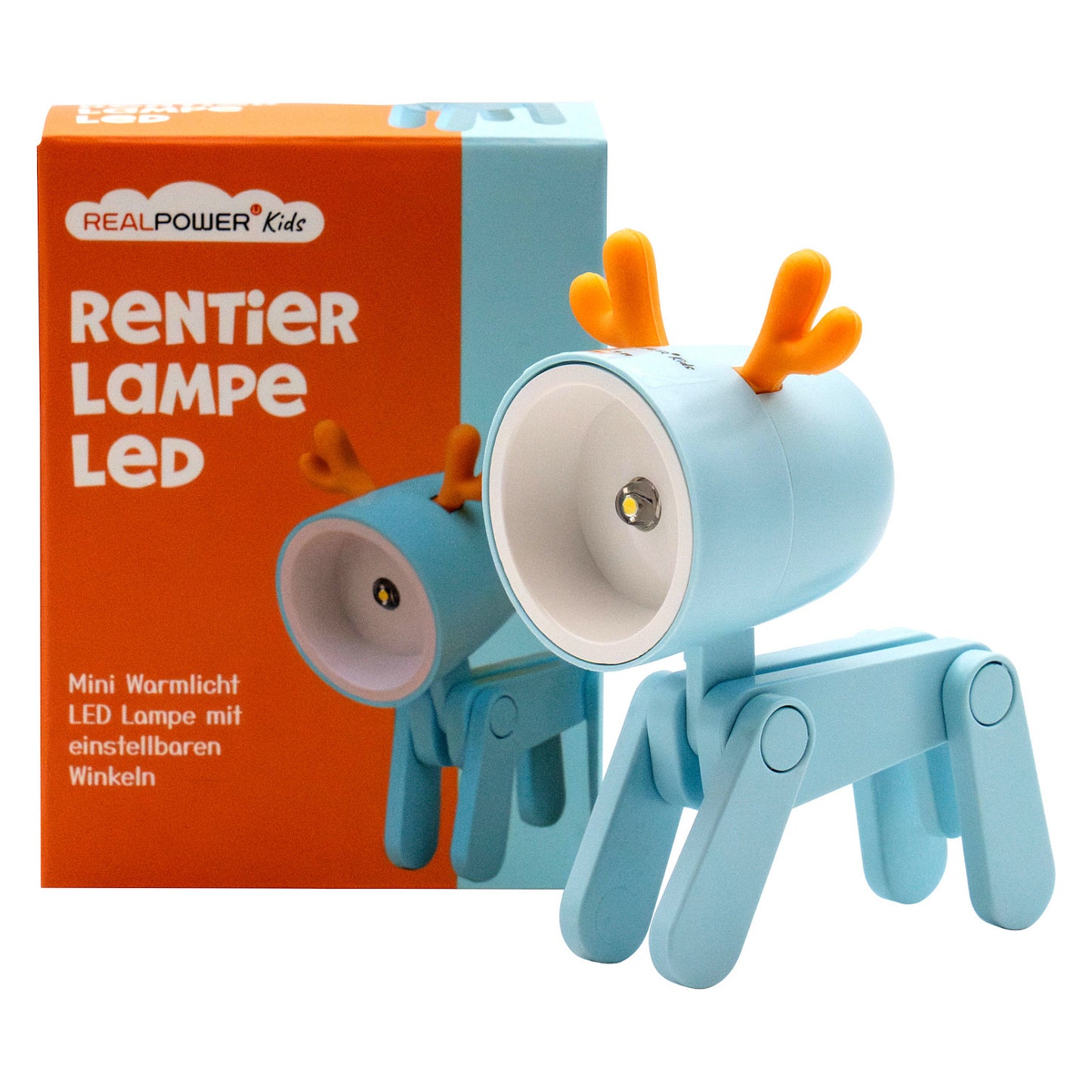 RealPower LED-Tier Taschanlampe Blue deer