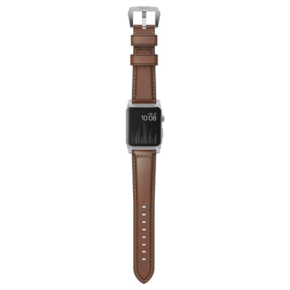 Nomad Strap Trad. Lthr. Brown Connect. Silver 42/44/45/49mm