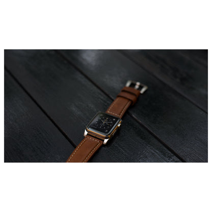 Nomad Strap Trad. Lthr. Brown Connect. Silver 42/44/45/49mm