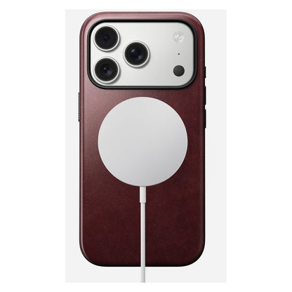Nomad Modern Leather Case iPhone 17 Pro Burgundy Horween