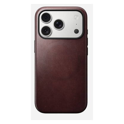 Nomad Modern Leather Case iPhone 17 Pro Burgundy Horween