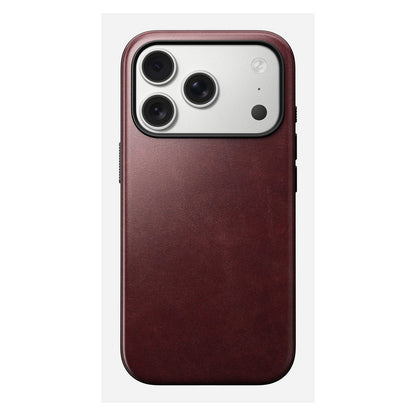Nomad Modern Leather Case iPhone 17 Pro Burgundy Horween