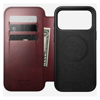 Nomad Modern Leather Folio iPhone 17 Pro Max Burgundy H.