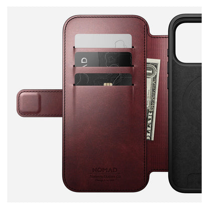 Nomad Modern Leather Folio iPhone 17 Pro Max Burgundy H.