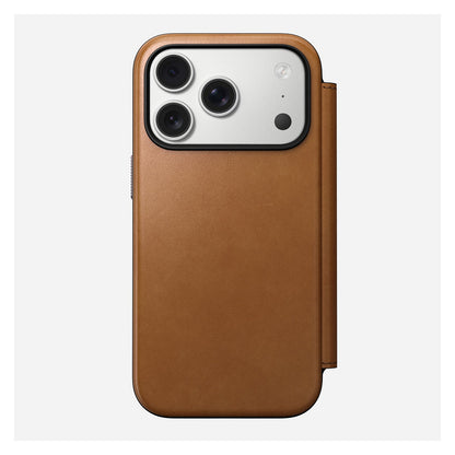 Nomad Modern Leather Folio iPhone 17 Pro English Tan