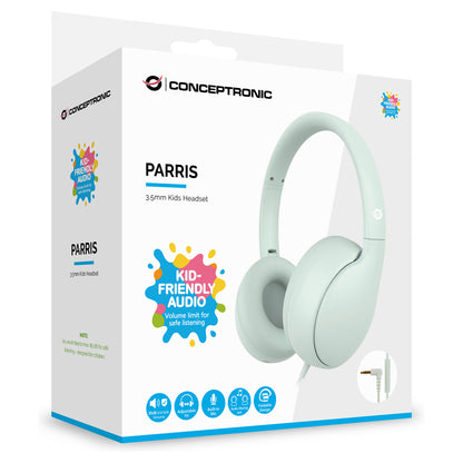 CONCEPTRONIC Kids Headset +Schalter 85dB 1.60m green
