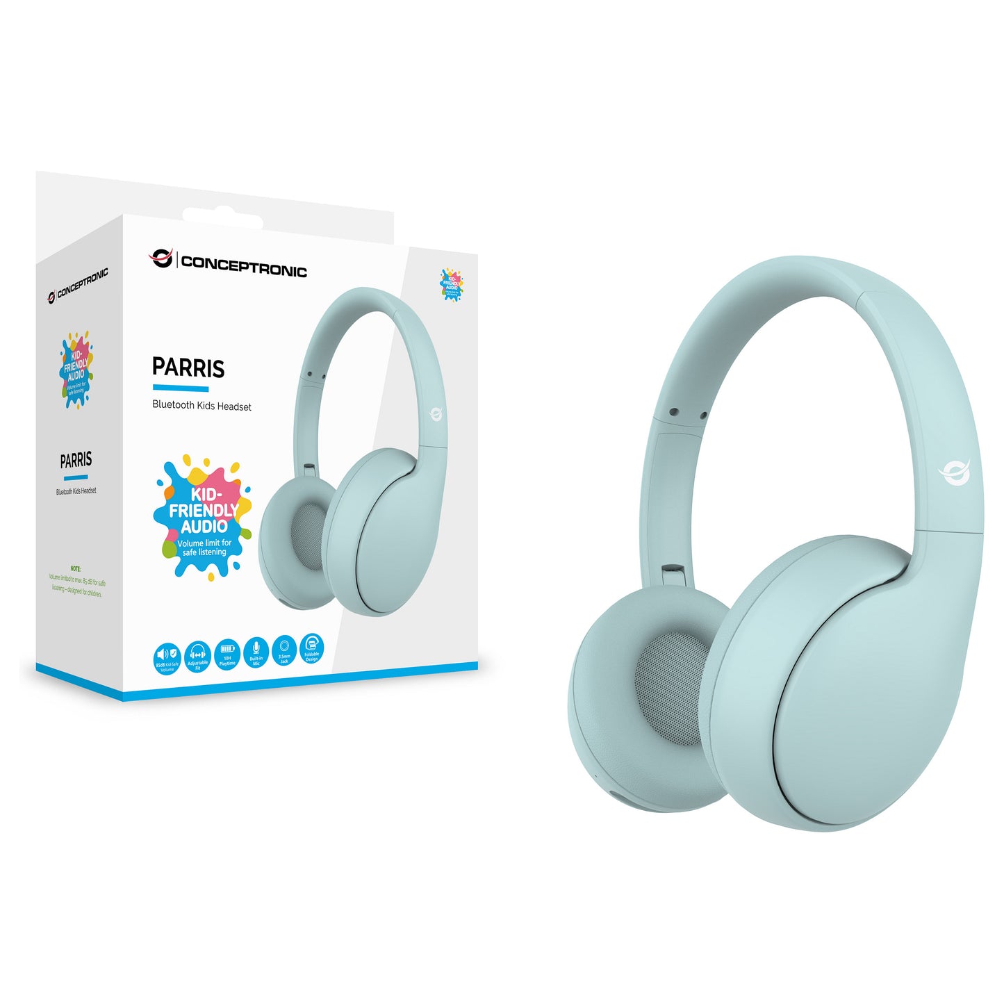 CONCEPTRONIC Headset Kids Wireless BT6.0/Mikro 85dB 10Std blue