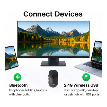 Equip Kompaktmaus Wireless Dual Mode 6Btn L+R schwarz