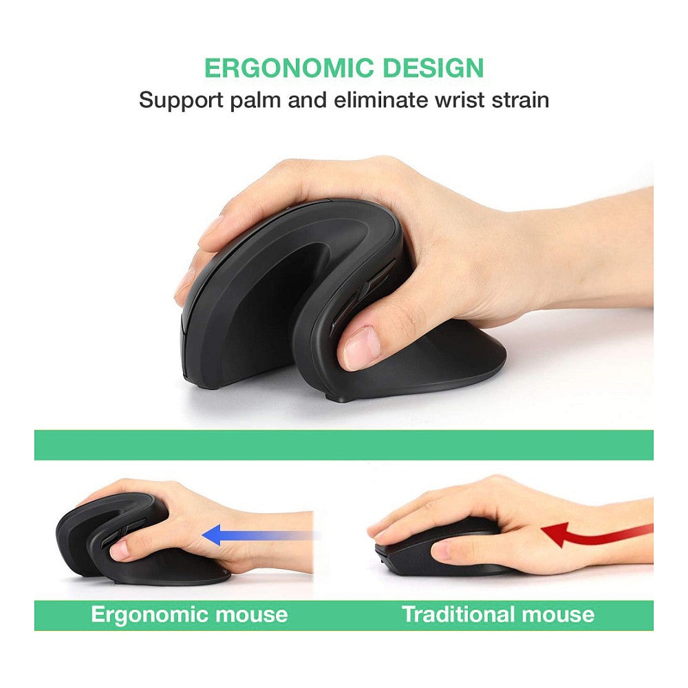 Equip Ergonomische Maus USB-A/-C Stker 1.80m Rechts schwarz