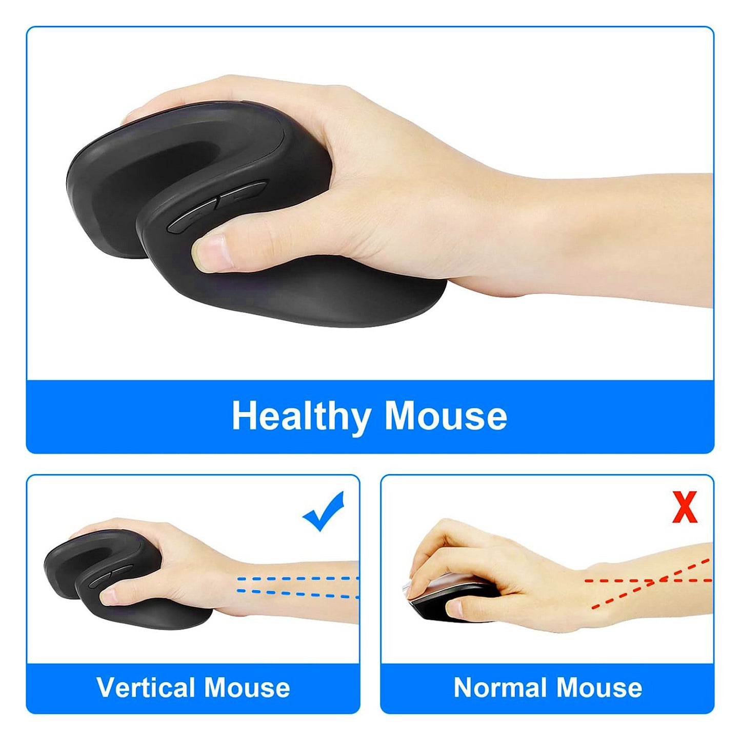Equip Ergonomische Maus USB-A/-C Stker 1.80m Rechts schwarz