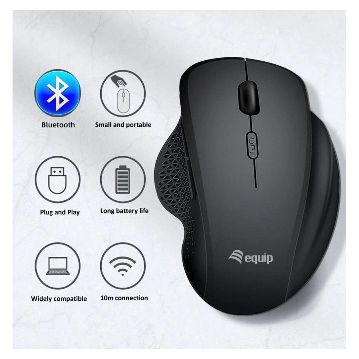 Equip Komfortmaus Wireless Dual Mode 6Btn Rechts schwarz