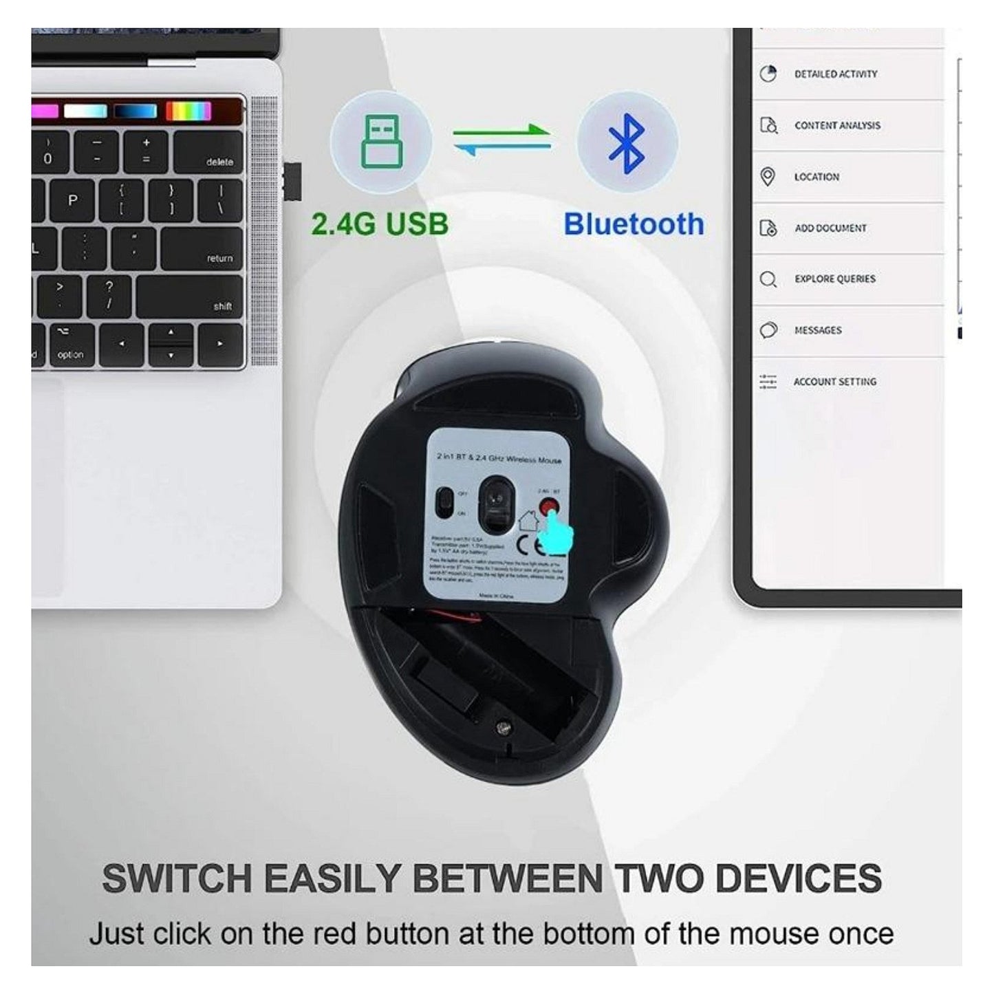 Equip Komfortmaus Wireless Dual Mode 6Btn Rechts schwarz