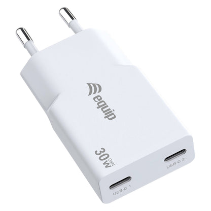 Equip Ladegerät 2Port USB-C PD3.0/USB-A GaN Slim 30W weiß