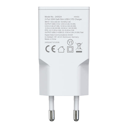 Equip Ladegerät 2Port USB-C PD3.0/USB-A GaN Slim 30W weiß