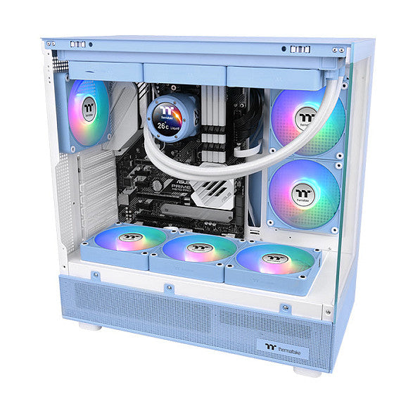 140mm Thermaltake CT140 EX Reverse ARGB Sync PC Cooling Fan Hydrangea Blue 3 Fan Pack