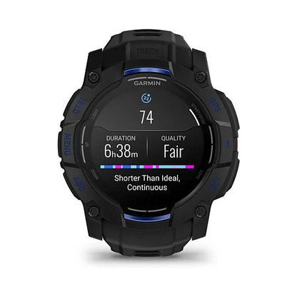 Garmin Instinct® AMOLED black mit Silikon-Wechselarmband 26 mm bolt blue
