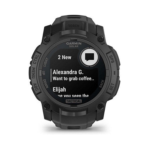 Garmin Instinct® 3 Solar Tactical Edition 50mm black mit Silikon-Wechselarmband 26 mm black