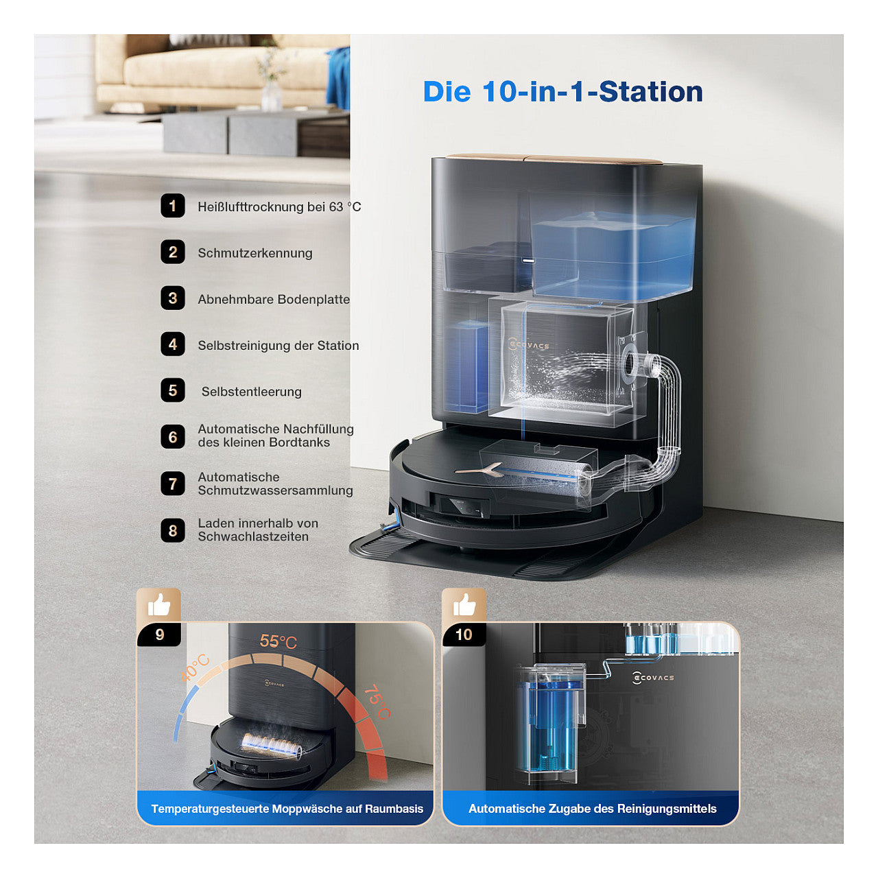 Deebot Saugroboter X9 PRO OMNI black