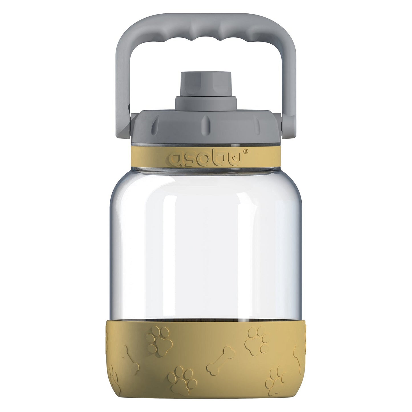 Asobu - The Barkley Dog Bowl - Tritanflasche 1,5 Liter mit Hundenapf senfgelb