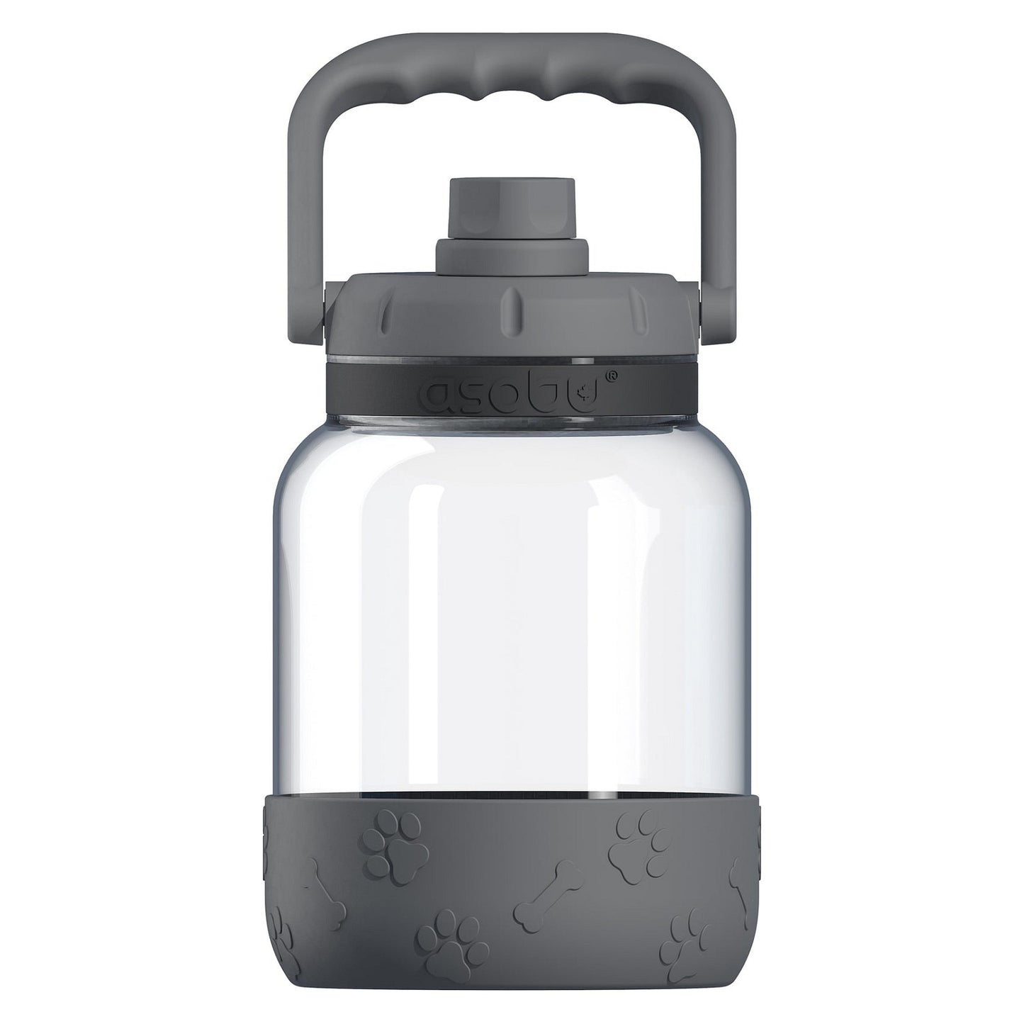 Asobu - The Barkley Dog Bowl - Tritanflasche 1,5 Liter mit Hundenapf grau